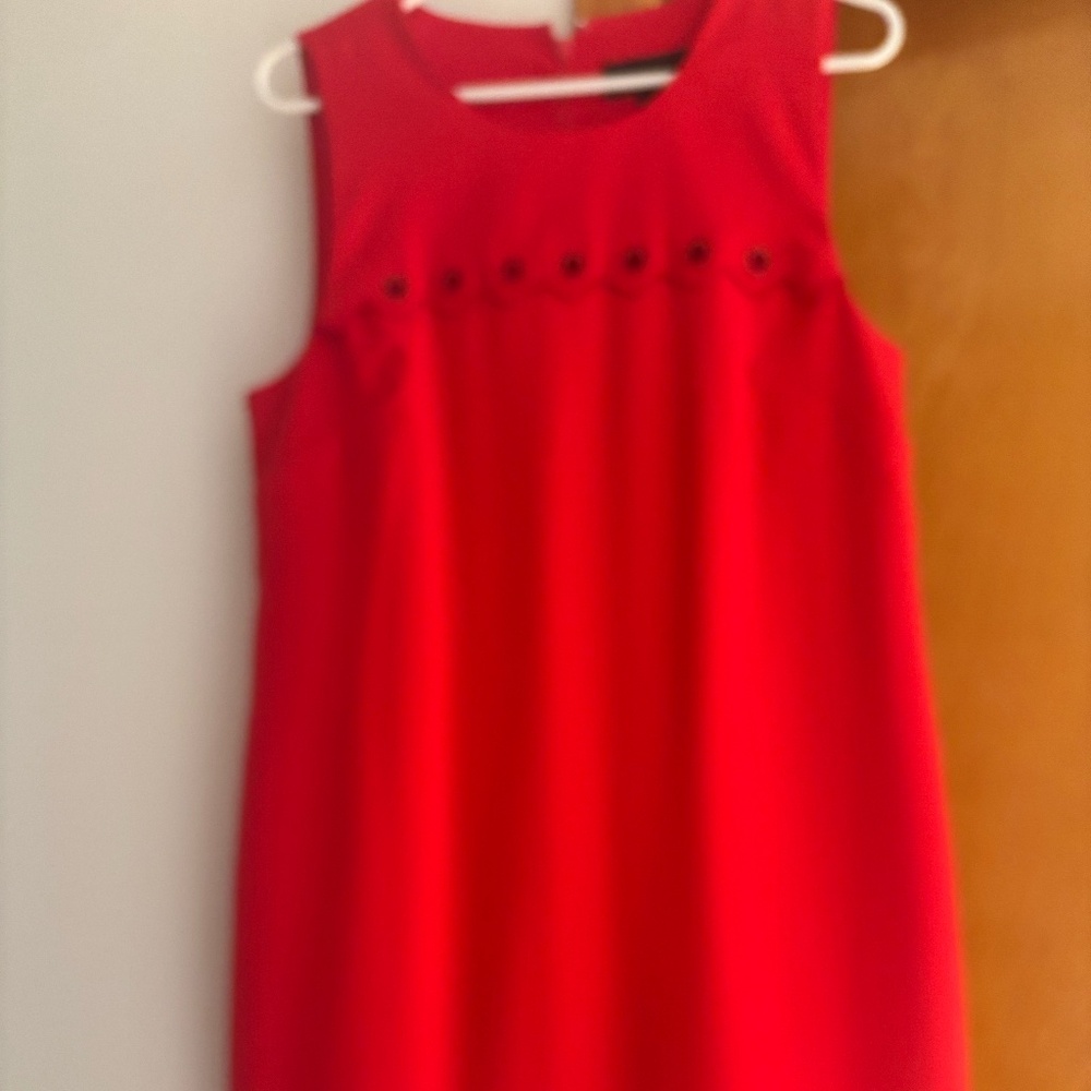 J.Crew Red Scalloped Eyelet Sheath Dress - Size 12